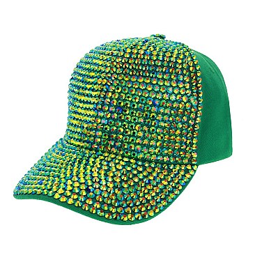 Fashion Rhinestone Cap Two Tone Shine