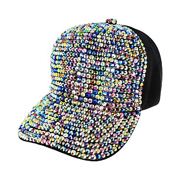 Fashion Rhinestone Cap Two Tone Shine