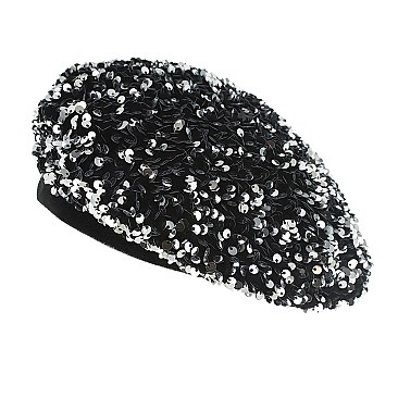 TRENDY SEQUIN COVERED FRENCH BERET