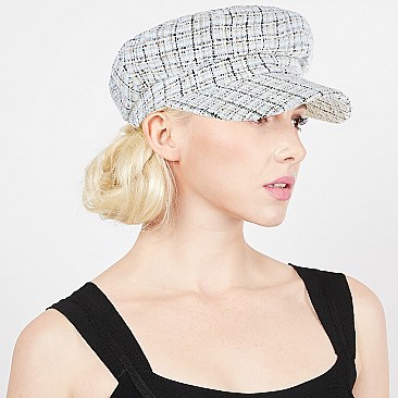 Trendy Checkered Captain Newsboy Cap