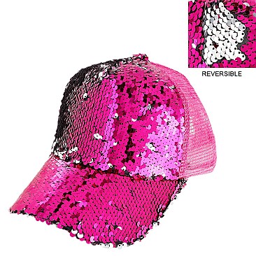 Playful Two Tone Sequin Cap