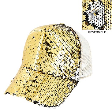 Playful Two Tone Sequin Cap