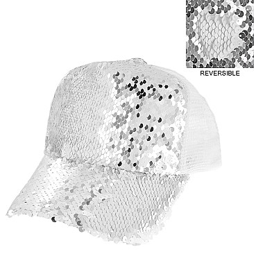 Playful Two Tone Sequin Cap