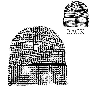 Trendy Fully Rhinestone Covered  Fashion Women Knitted Beanie