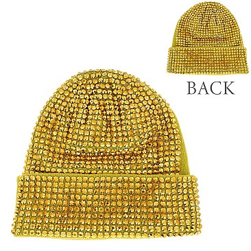 Trendy Fully Rhinestone Covered  Fashion Women Knitted Beanie