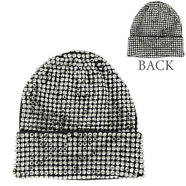 Trendy Fully Rhinestone Covered  Fashion Women Knitted Beanie