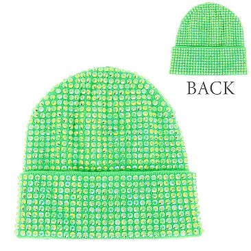 Trendy Fully Rhinestone Covered  Fashion Women Knitted Beanie