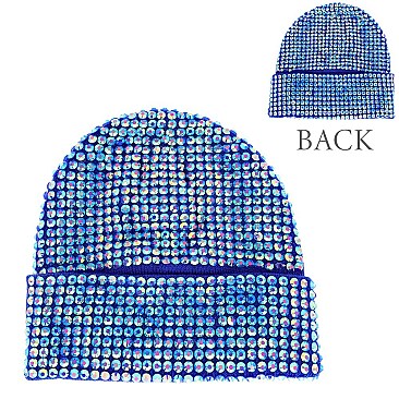 Trendy Fully Rhinestone Covered  Fashion Women Knitted Beanie