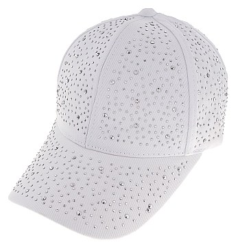 STYLISH RHINESTONE STUDDED COTTON BASEBALL CAP