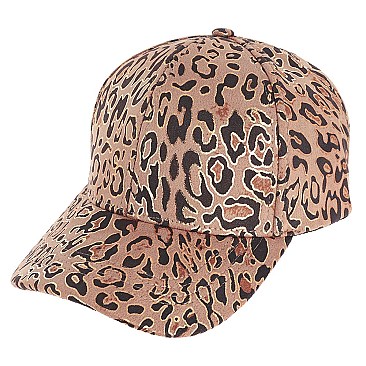 METALIC LEOPARD PRINT FANCY FASHION CAP