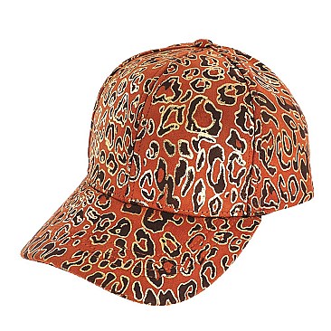 METALIC LEOPARD PRINT FANCY FASHION CAP