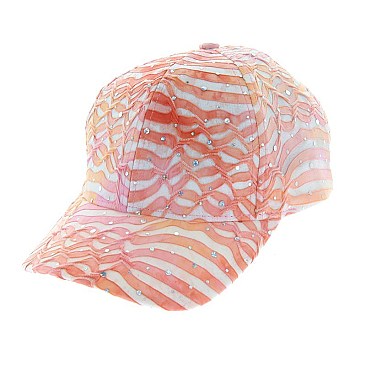 Trendy Stripped Sparkly Cap MEZ584