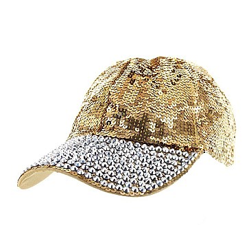 Sequin and Rhinestones Fashion Cap