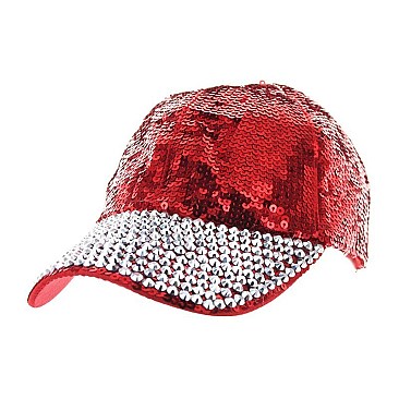 Sequin and Rhinestones Fashion Cap