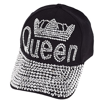 "QUEEN" Rhinestone Cap