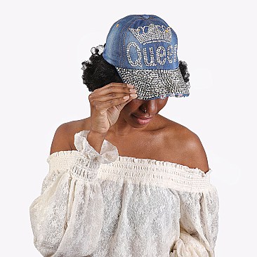 "QUEEN" Rhinestone Cap