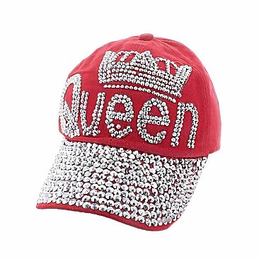 "QUEEN" Rhinestone Cap