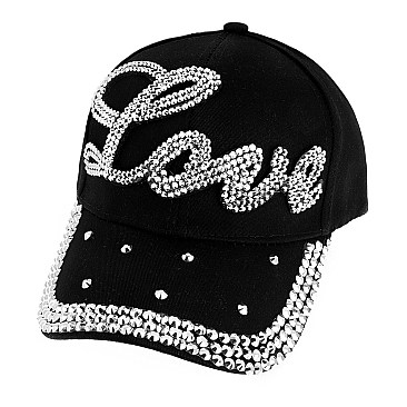 Cursive "Love" Stoned Fashion Baseball Cap