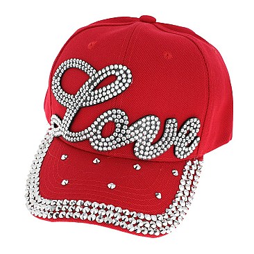 Cursive "Love" Stoned Fashion Baseball Cap
