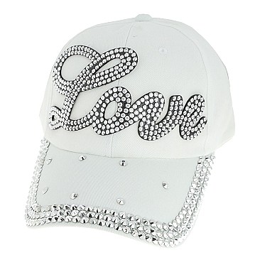 Cursive "Love" Stoned Fashion Baseball Cap