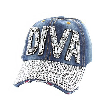 "DIVA" Rhinestone Cap