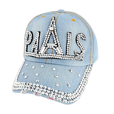 PARIS Rhinestone Vintage Cap