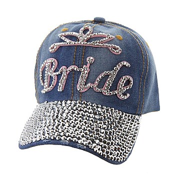 Denim studded Cap "Bride" MEZHTC775