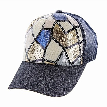 Geometrical Sequin Fashion Cap