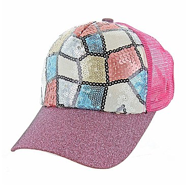 Geometrical Sequin Fashion Cap