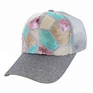 Geometrical Sequin Fashion Cap