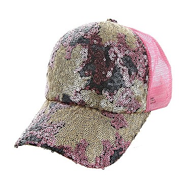 Fall Leaves Sequin Fashion Cap MEZ891