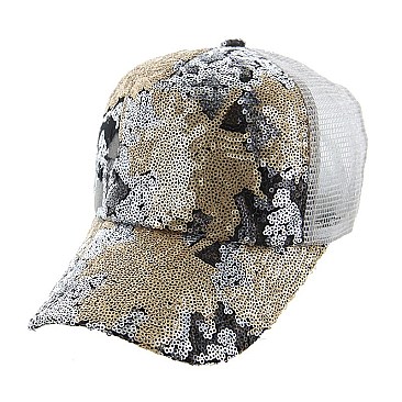 Fall Leaves Sequin Fashion Cap MEZ891