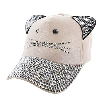 Kitty Rhinestone Cap MEZ983BG