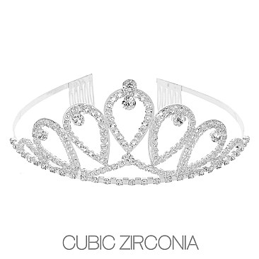 ELEGANT MED Cubic Zirconia TIARA