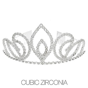 LAYERED LEAF BRIDAL PAGEANT TIARA