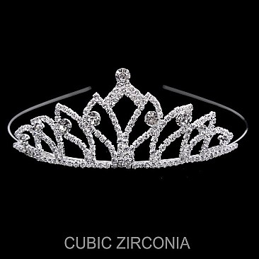 ELEGANT LOTUS CUBIC ZIRCONIA TIARA SLHTCZ7147