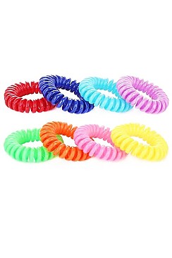 Pack of 12 Adorable 8pc Assorted Color Phone Cord Hair Tie Set