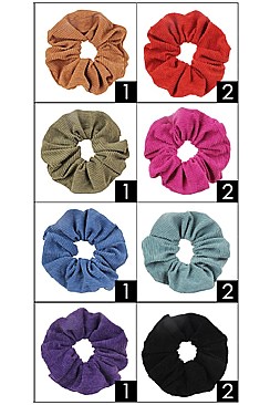 Pack of 12 (pieces) Assorted Color Scrunchies