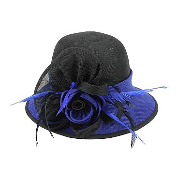 TWO TONE GATSBY LOOP FLAX FABRIC HAT