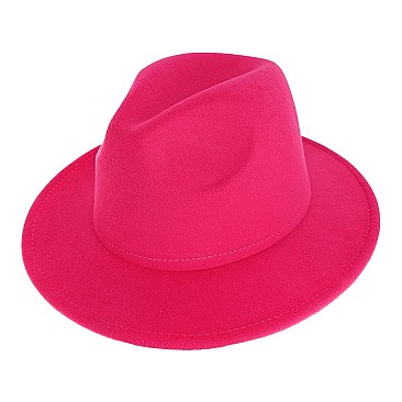 FASHIONABLE SOLID COLOR FEDORA HAT