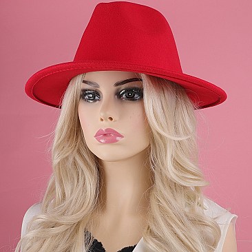 FASHIONABLE SOLID COLOR FEDORA HAT