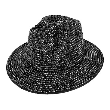 Rhinestone Fedora Hat for Women - Trendy Vibrant Colors