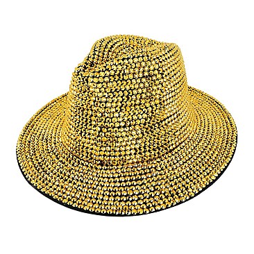 Rhinestone Fedora Hat for Women - Trendy Vibrant Colors