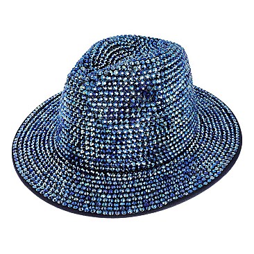 Rhinestone Fedora Hat for Women - Trendy Vibrant Colors