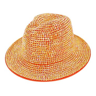 Rhinestone Fedora Hat for Women - Trendy Vibrant Colors