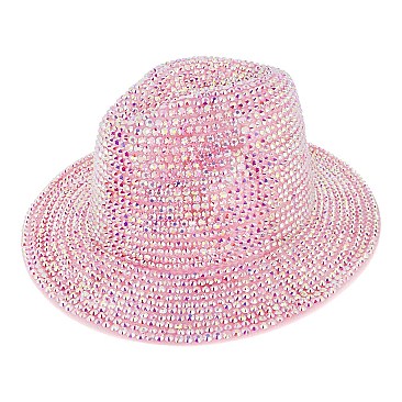 Rhinestone Fedora Hat for Women - Trendy Vibrant Colors