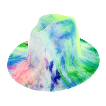 TRENDY GREEN TIE DYE Fedora Hat for Women