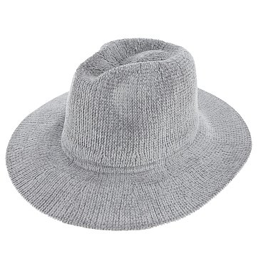 FASHIONABLE CORDUROY WIDE BRIM FEDORA HAT