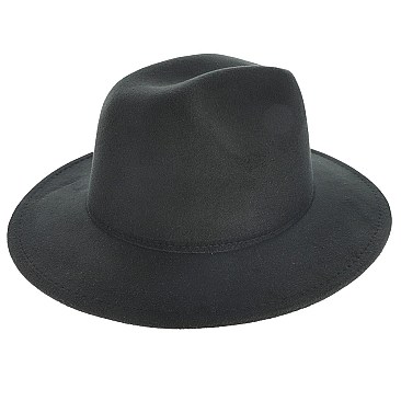 FASHIONABLE SOLID COLOR WIDE BRIM FEDORA HAT