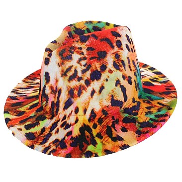 CHEETA TIE DYE PRINT Fedora Hat for Women